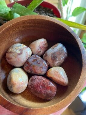 Crazy Lace Agate Crystal Tumbled Stone Optimistic Joy Confidence Positive Energy